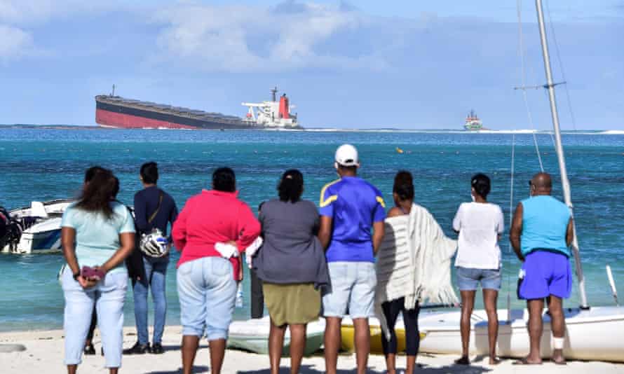 The MV Wakashio bulk carrier ran aground near Blue bay Marine Park in southeast Mauritius