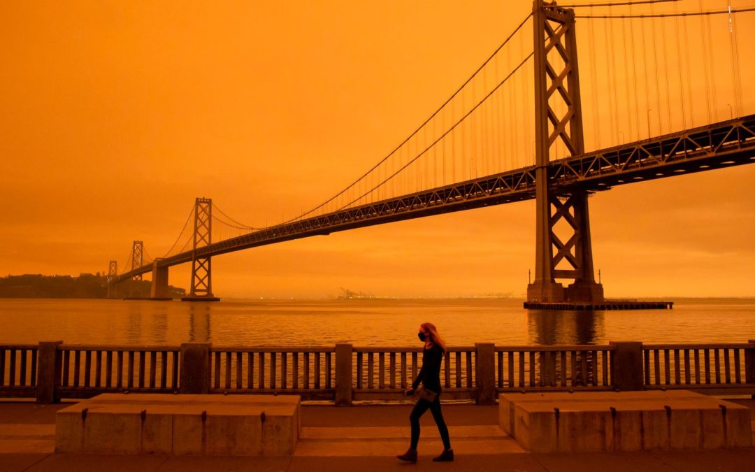 An orange smoke-filled sky in San Francisco on Sept. 9, 2020