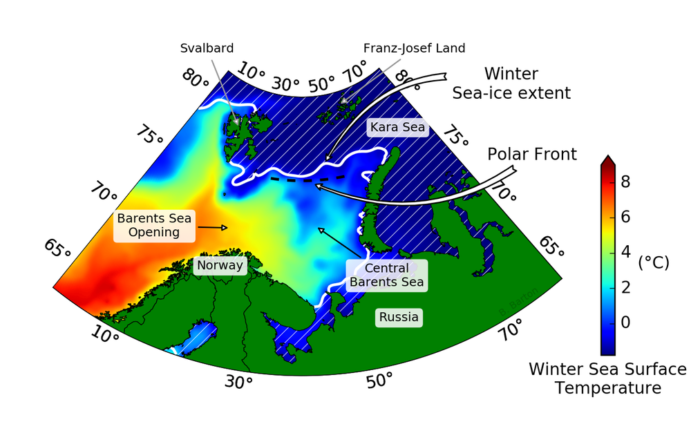 Extreme weather in Europe linked to less sea ice and warming in the Barents Sea